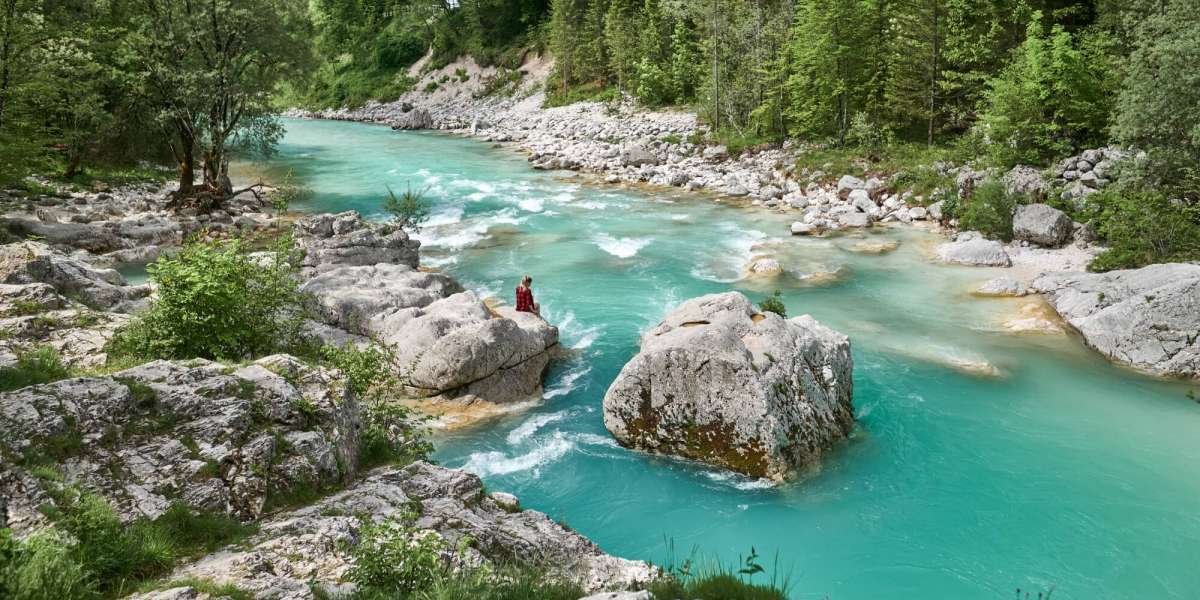 River Soča in Slovenia River Soča in Slovenia