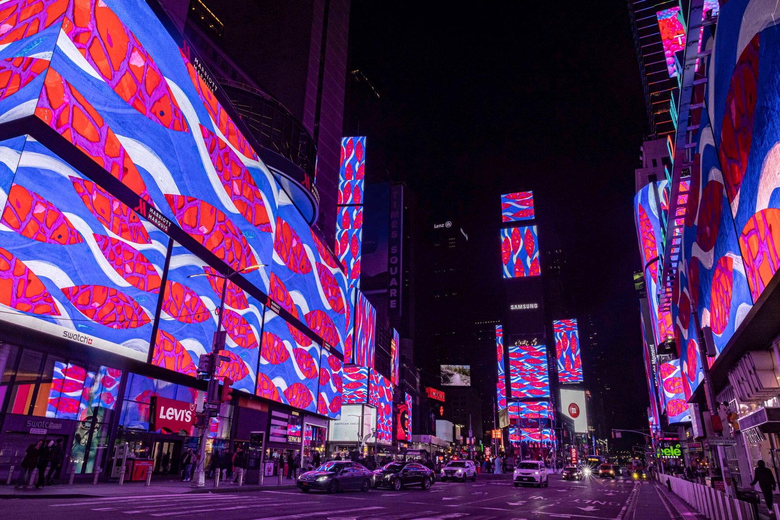 Times Square at Night in USA Northeast