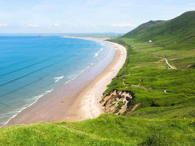 Rhossili Bay in Wales Rhossili Bay in Wales