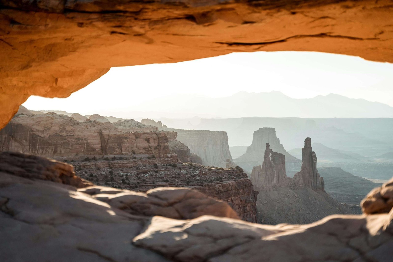 Canyonlands National Park Breathtaking view of Canyonlands National Park in Utah showcasing rock formations at sunrise.